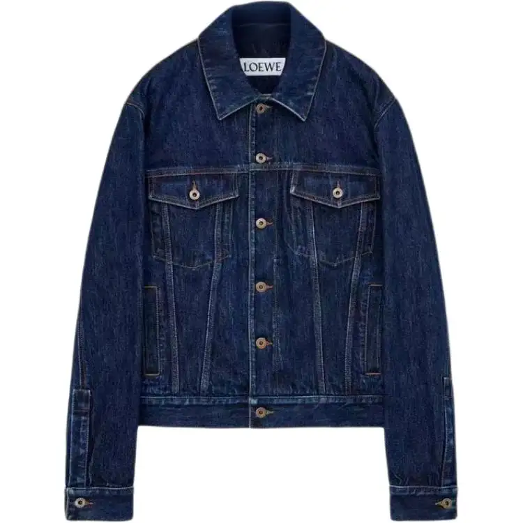Loewe Hybrid leather-panel denim jacket