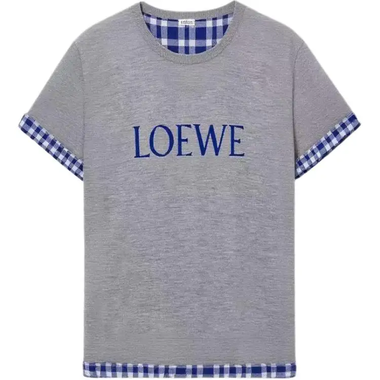 LOEWE T Shirts Men's Gray Crew Neck Moderate Straight Fit