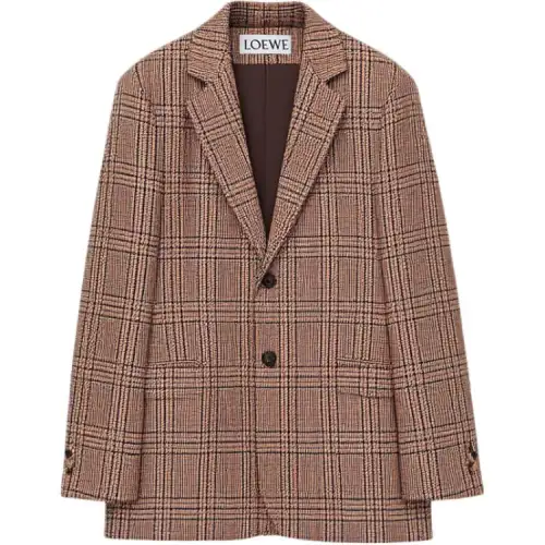 LOEWE Single Breasted Checked Jacket