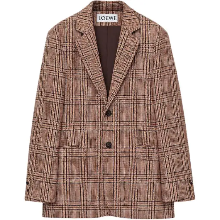 LOEWE Single Breasted Checked Jacket