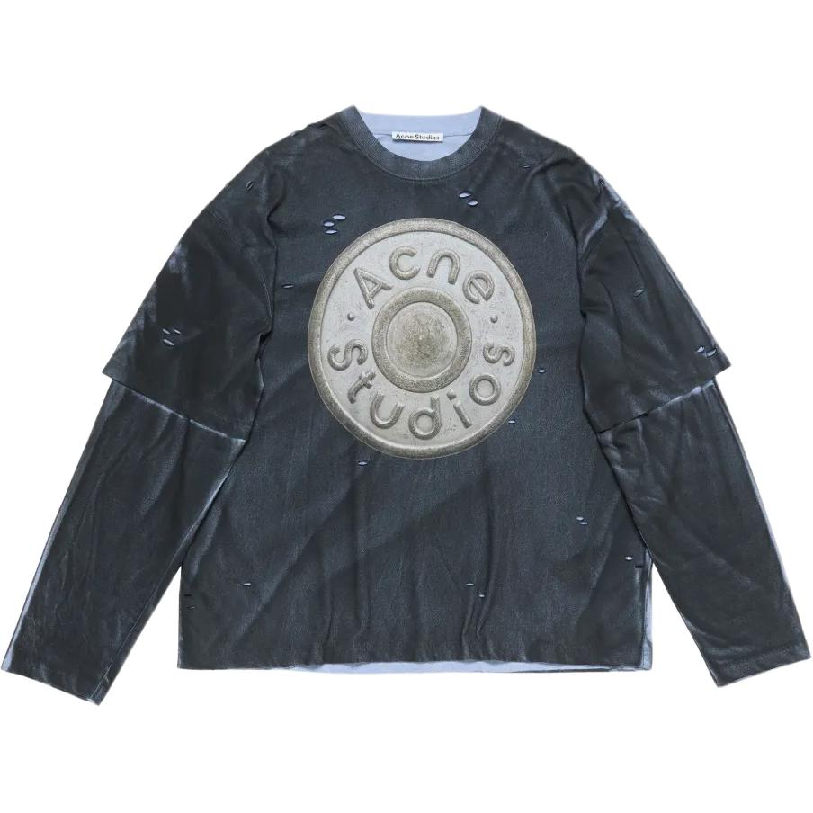 Футболка Acne Studios Long Sleeve T-shirt (серая)