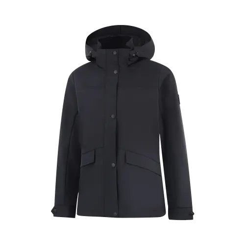 Li Ning Trench Coats Women's Black Hooded Moderate