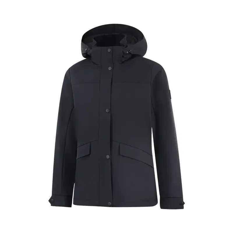 Li Ning Trench Coats Women's Black Hooded Moderate