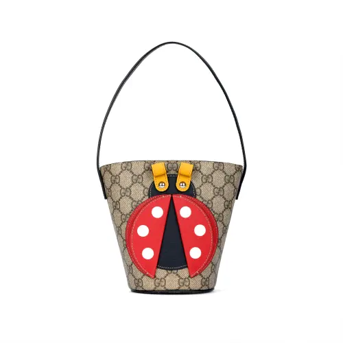 GUCCI Canvas Bucket Bag Handbag Kids' Bag Kids' Ebony/Red
