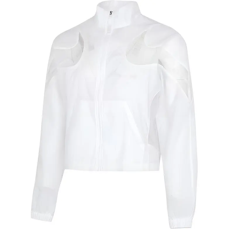 Nike Women's Swoosh Zip-Up Woven Jacket White