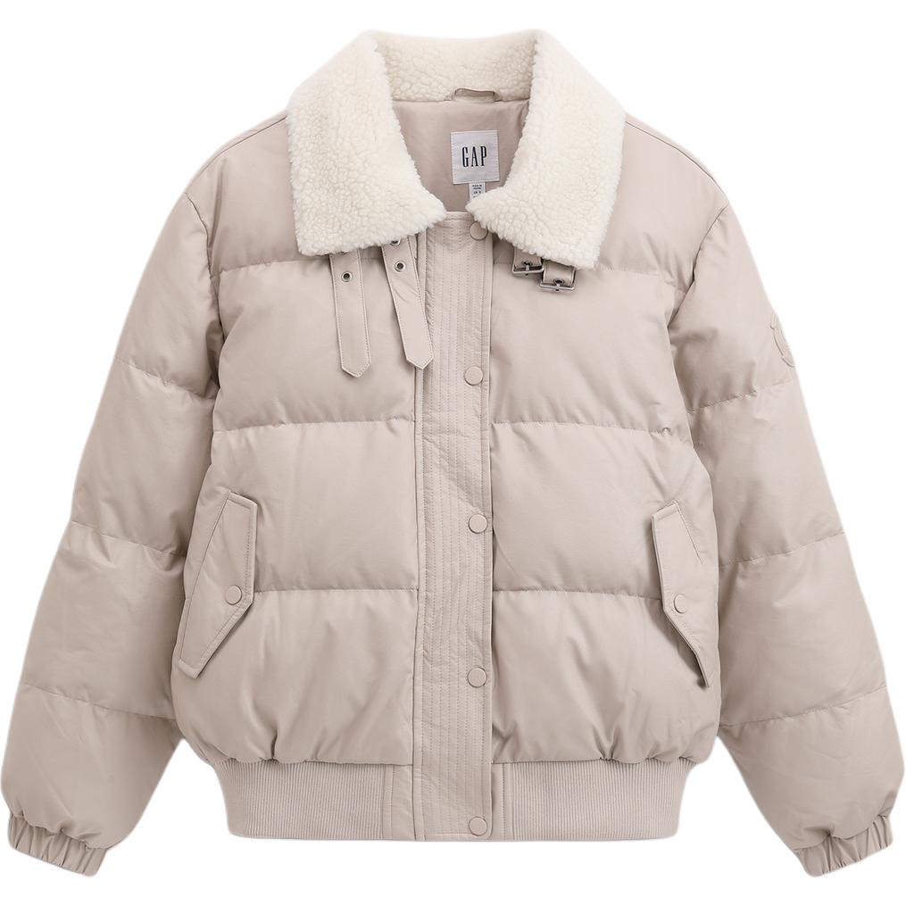 Женская куртка GAP Sherpa PU Leather (коричневая)