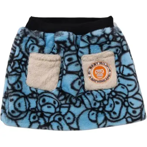 A BATHING APE Children's clothing Milo Faux Fur Skirt Animal print all-over elastic waist short all-over animal print moderate skirt children's style