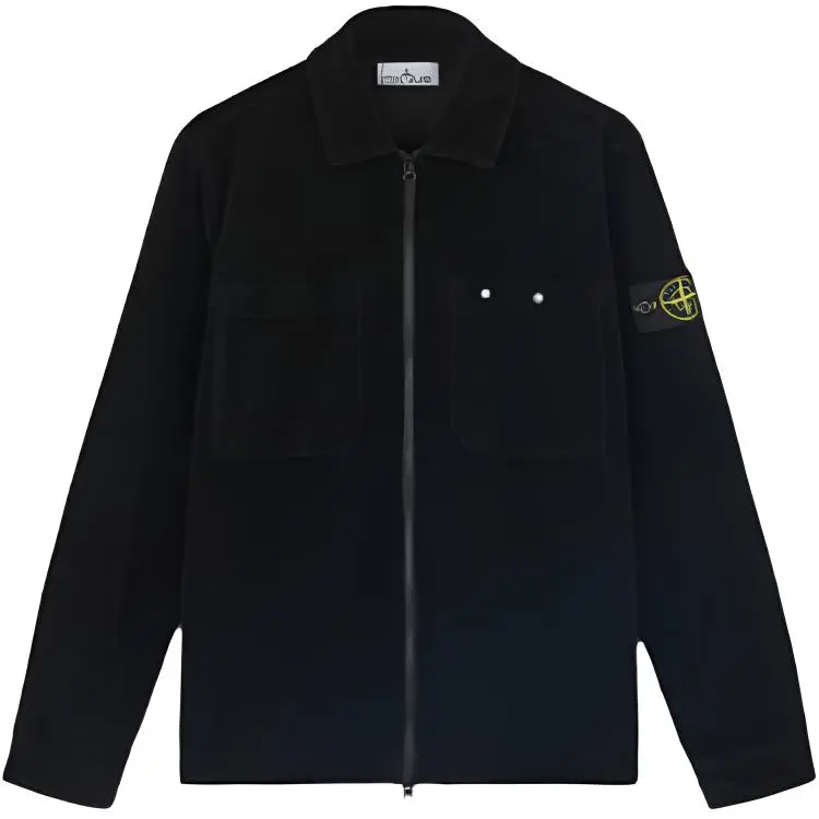 STONE ISLAND Logo Patch Corduroy Shirt Jacket