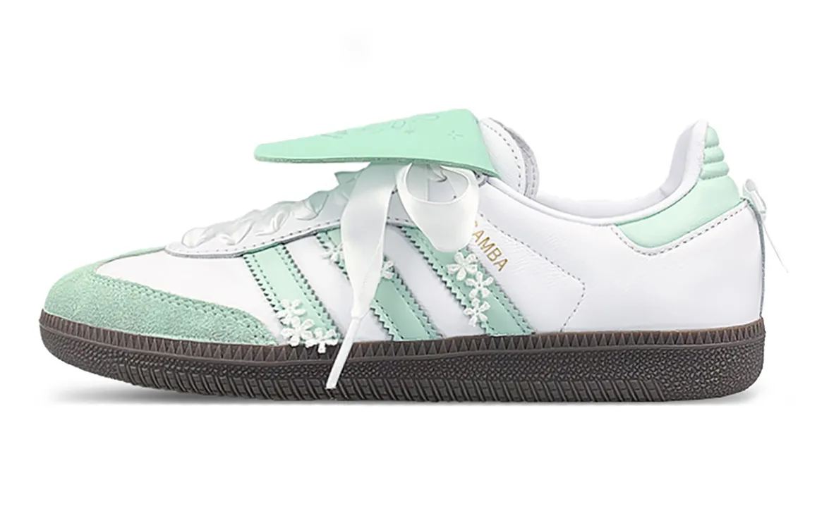 Adidas Originals SAMBA OG Abrasion Resistant Low top German Army Trainers Unisex White Green