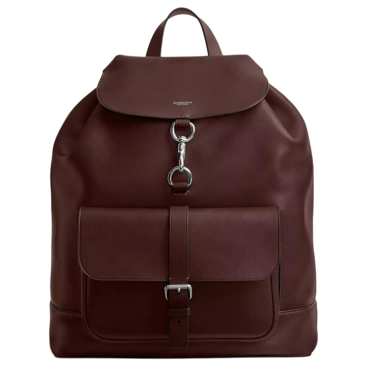 COACH Natural Grain And Vegetable Tanned Leather Backpack Large Men's Burgundy