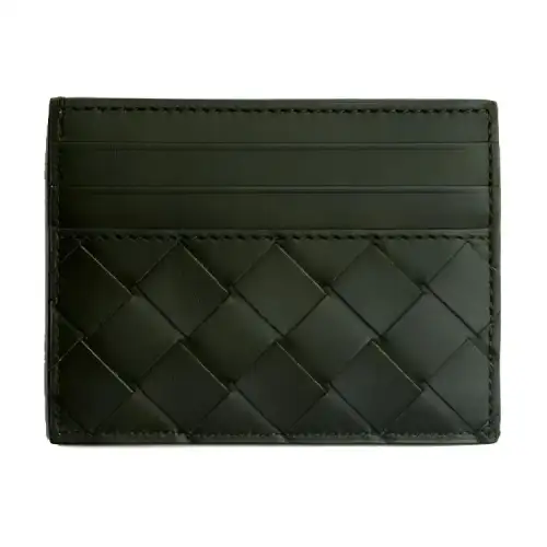 Bottega Veneta Cow Leather Card Holder Men's Field Green