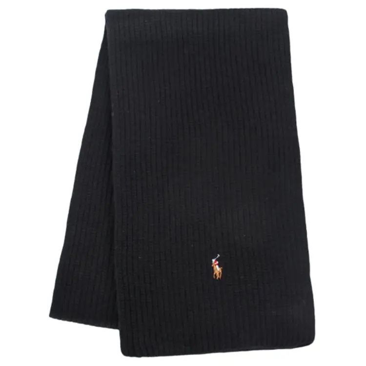 Polo Ralph Lauren Wool, Nylon Knit Scarves Unisex Black