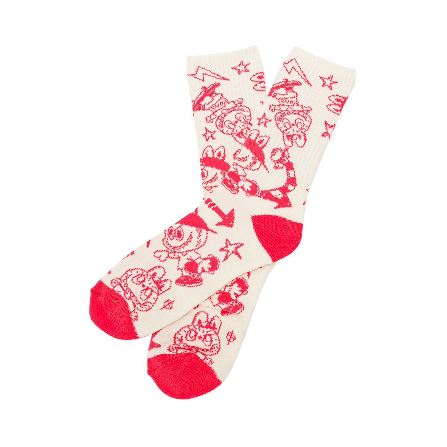 Vans x THE MONSTERS Crew Socks Men’s 1 Pack White Pink