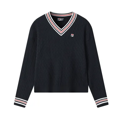 FILA Heritage Sweaters Women's Legend Blue V Neck Moderate Other