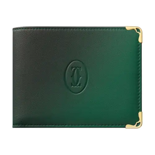 CARTIER Calfskin Card Holder, Wallet Men's Gradient Green