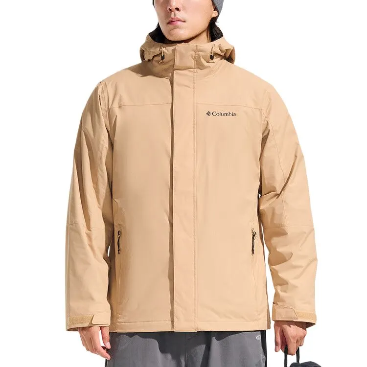 Columbia Waterproof Windproof Breathable Thermal Insulation Windbreaker Jacket Men's Wheat/262