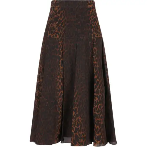 Balenciaga Leopard Printed Midi Skirt