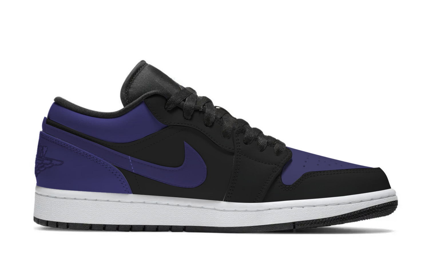 Jordan Air Jordan 1 Gift Box Abrasion Resistant Low top Vintage Basketball Shoes Unisex Black Purple