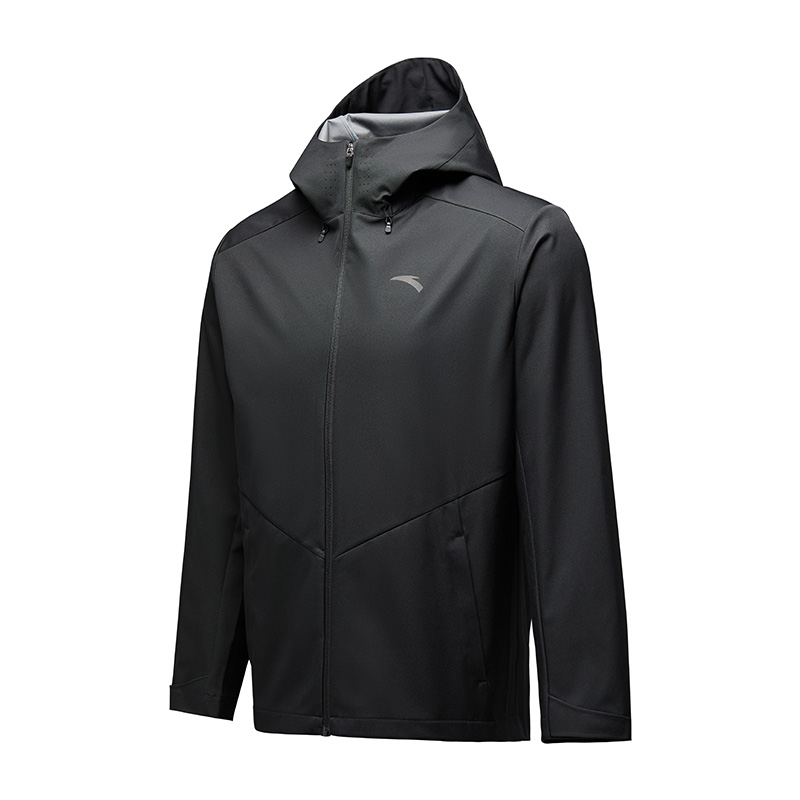 Anta Sports Trench Coat Breathable And Quick Dry Woven Thin Coat Men's Basic Black