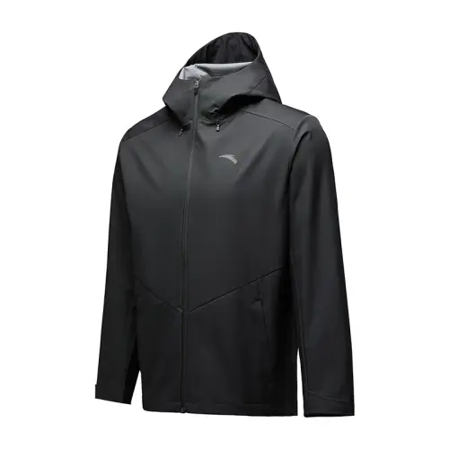 Anta Sports Trench Coat Breathable And Quick Dry Woven Thin Coat Men's Basic Black