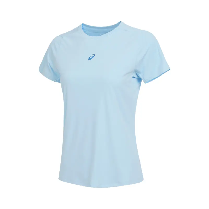ASICS D.FRESH T Shirts Women's Blue Crew Neck Moderate