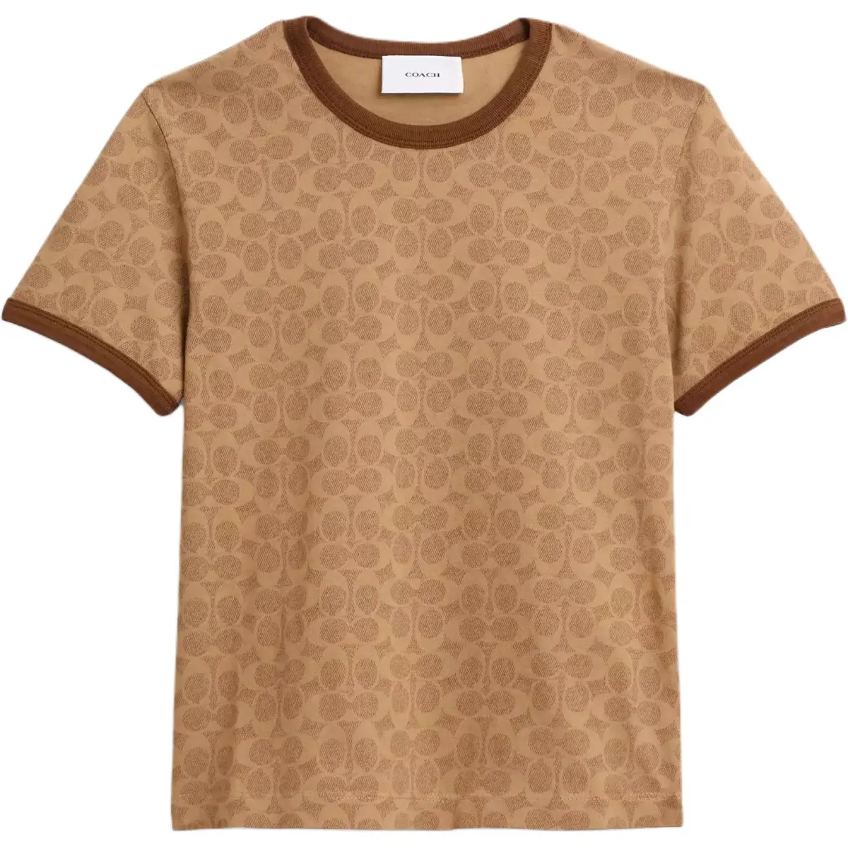 COACH T-Shirts Women's Brown Crew Neck Moderate Other