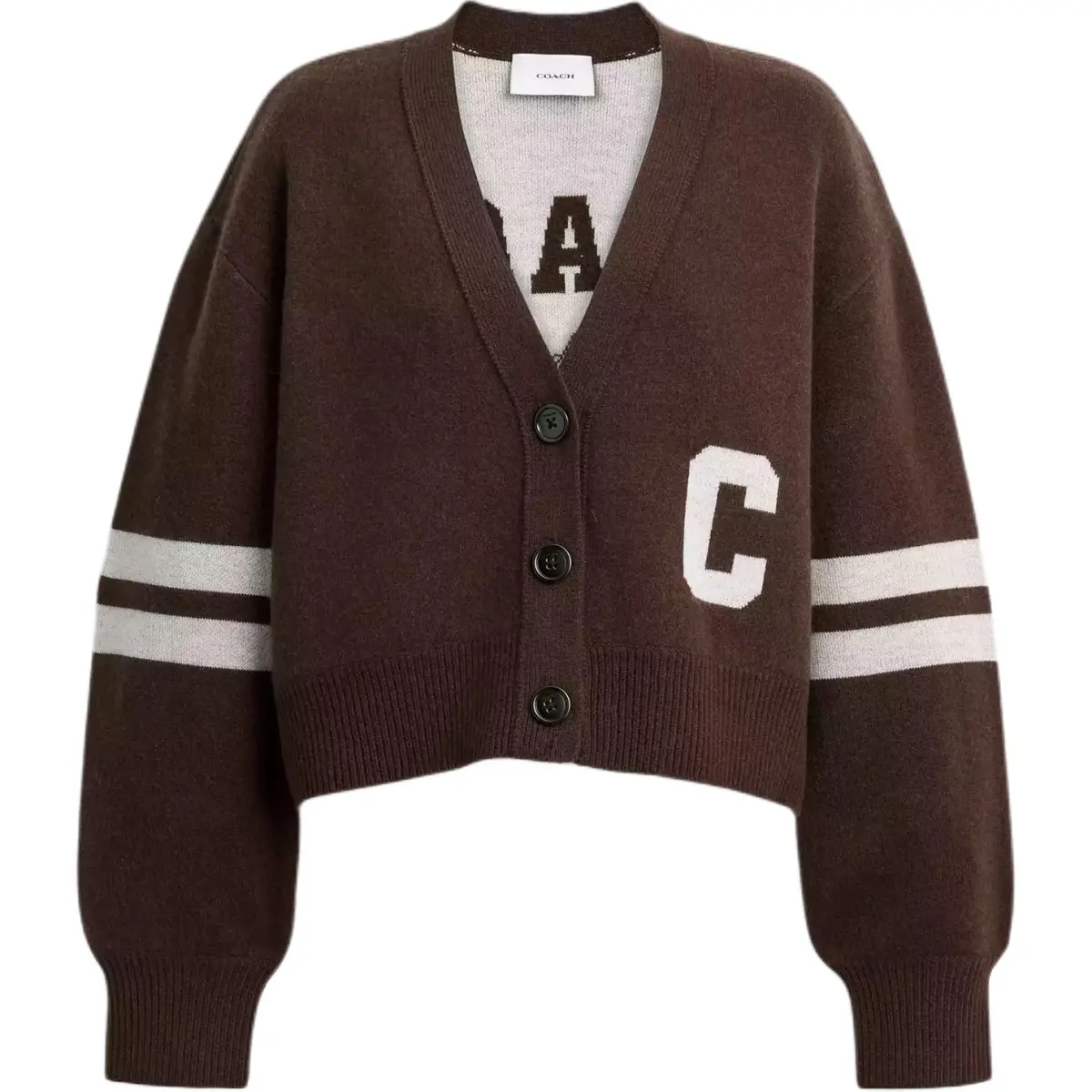 COACH Sweaters Women's Brown V-neck Moderate