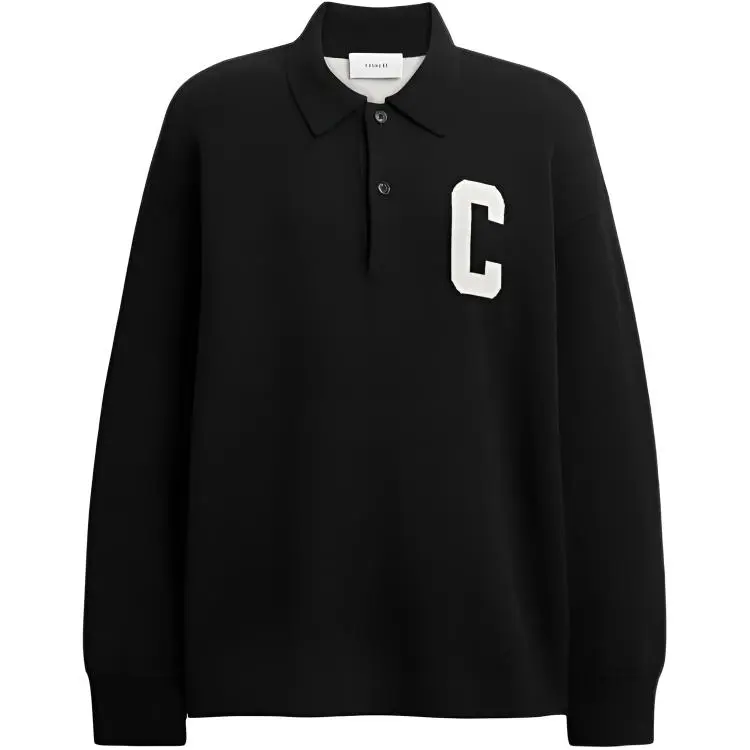 COACH Sweaters Men's Black Polo Collar Moderate