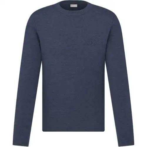 DIOR Sweaters Men's Blue Crew Neck Moderate Other