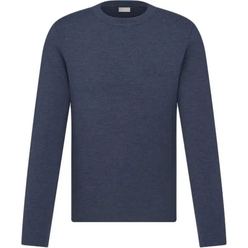 DIOR Sweaters Men's Blue Crew Neck Moderate Other