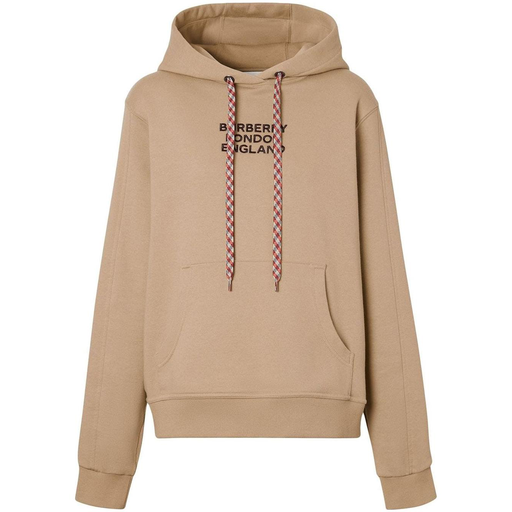 Burberry Women's Embroidered Logo Oversized Hoodie Beige