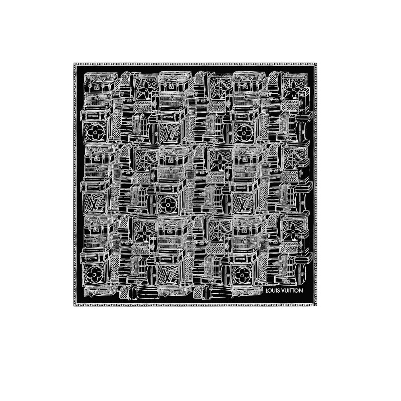 Женский шарф Louis Vuitton (черный silk scarf)