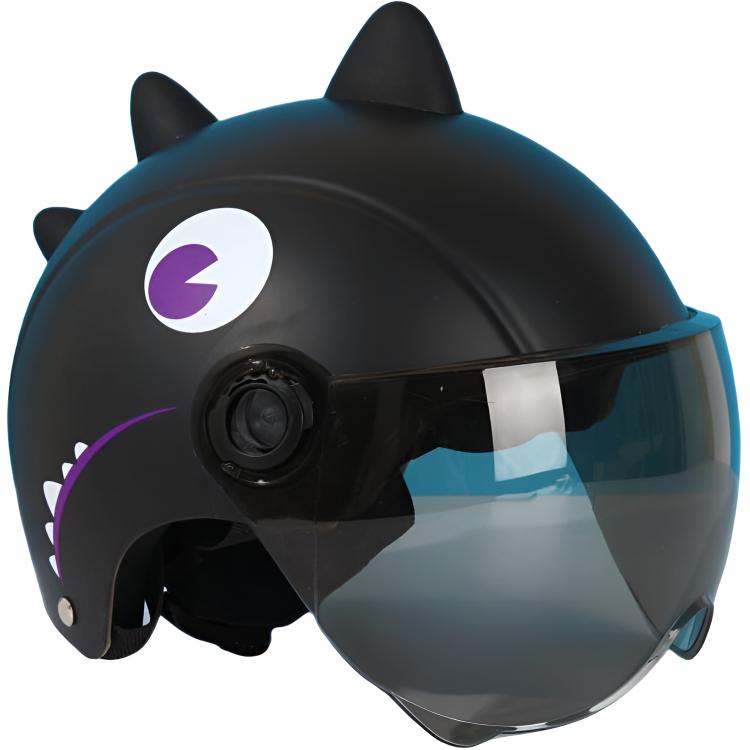 Universal children's electric car, cartoon dinosaur, safe comfortable half helmet, sun protection