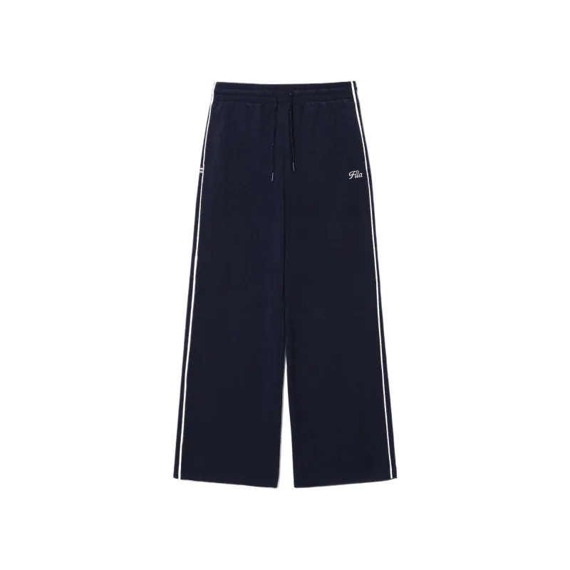 FILA Casual Pants Women's Marine Blue Moderate Straight Fit Pants