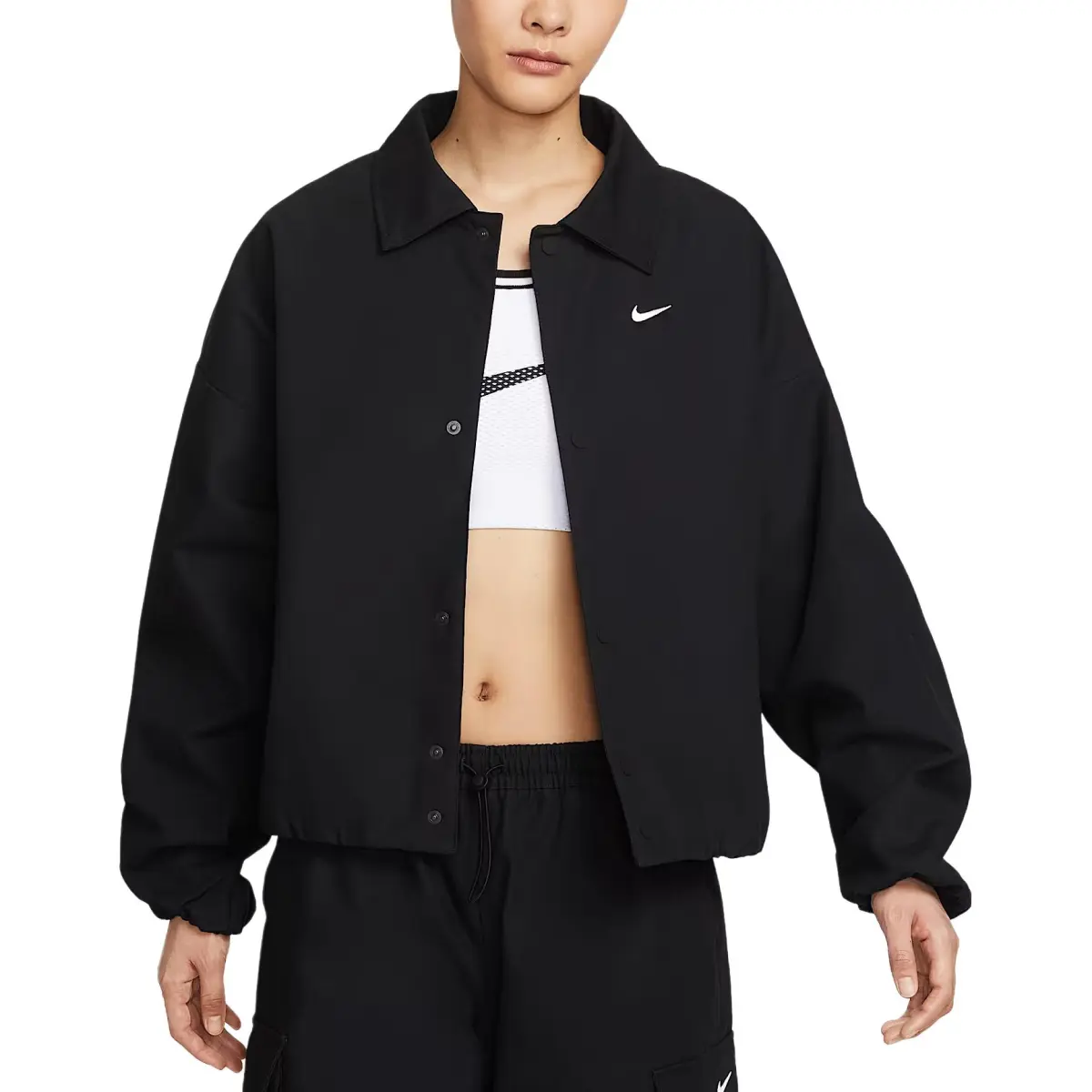 Nike Swoosh Jackets Women's Black Lapel Moderate Other