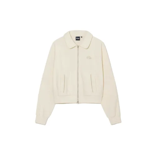 FILA Sweatshirts Women's White Lapel Moderate