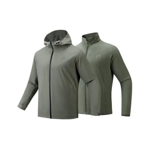 Anta Waterproof And Windproof To Keep Warm Windbreaker Jacket Men's Two Piece Set Asphalt Gray