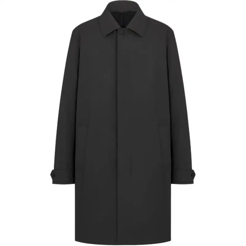 DIOR Trench Coats Men's Black Lapel Moderate