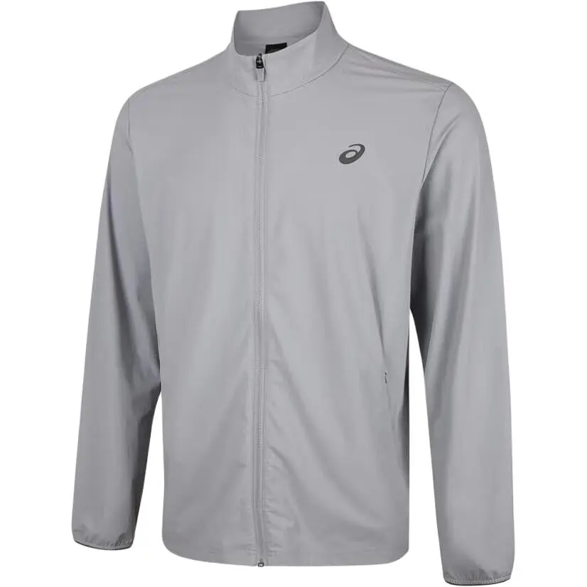 ASICS Jackets Men's Gray Stand Collar Moderate Straight Fit