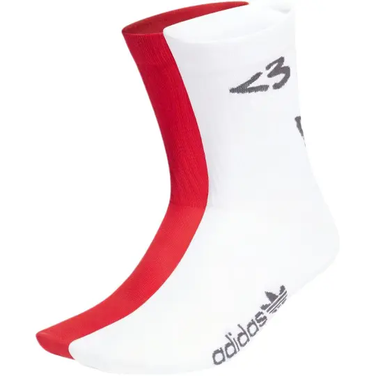 Adidas Originals Sports Socks Unisex Couple's 2 Pack White/Light Scarlet