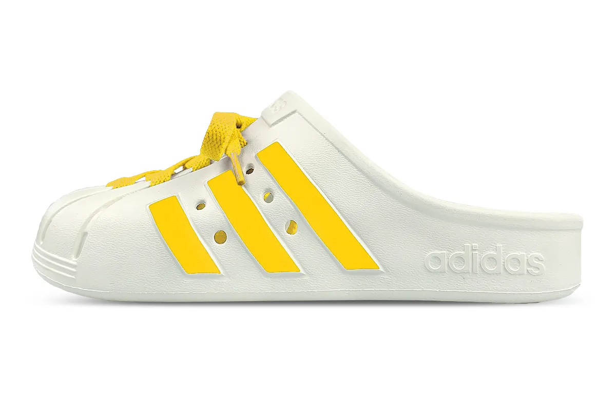 Adidas ADILETTE CLOGS Slip Resistant Slip Resistant Closed Toe Slippers Unisex White Yellow