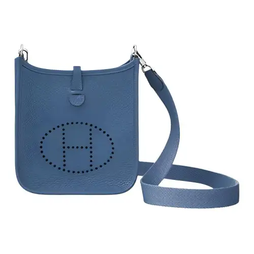 HERMES Evelyne Taurillon Clemence Cow Leather Crossbody Bag, Shoulder Bag Mini 16 Women's