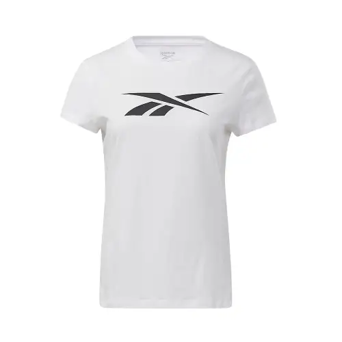 Reebok T Shirts Women's White Crew Neck Moderate Straight Fit