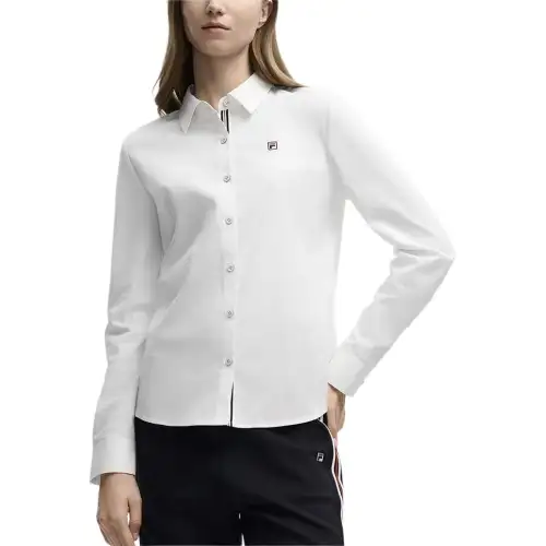 FILA Shirts Women's Cloud White Lapel Moderate