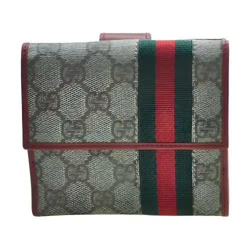 GUCCI PVC Polyvinyl Chloride Wallet Small Women's Green/Red
