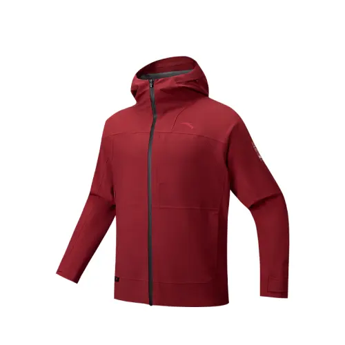 ANTA Variety Training Collection Windbreaker Jackets Men's Dark Melancholic Red Hooded Moderate