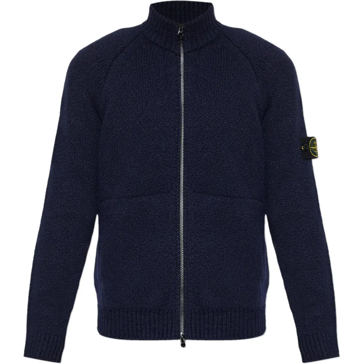 Stone Island Logo Patch Zip-Up Cardigan
