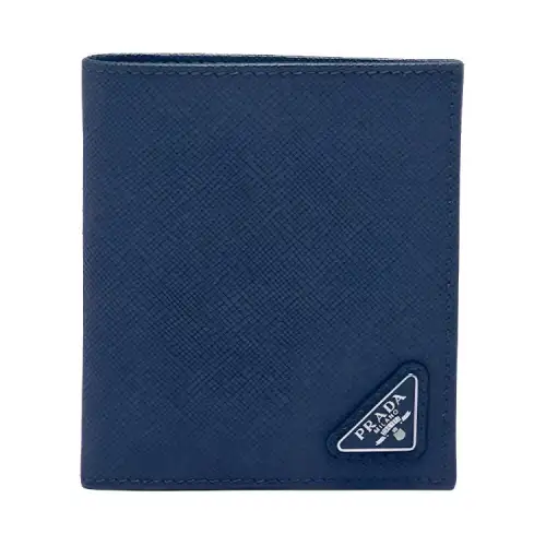 PRADA Saffiano Leather Wallet Unisex Dark Purple Blue