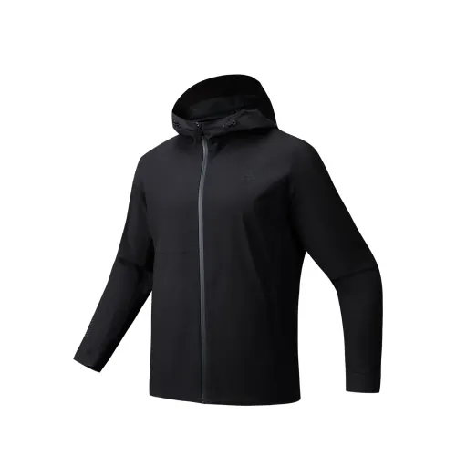 Anta Waterproof, Windproof, Breathable, And Abrasion Resistant Windbreaker Jacket Men's Basic Black