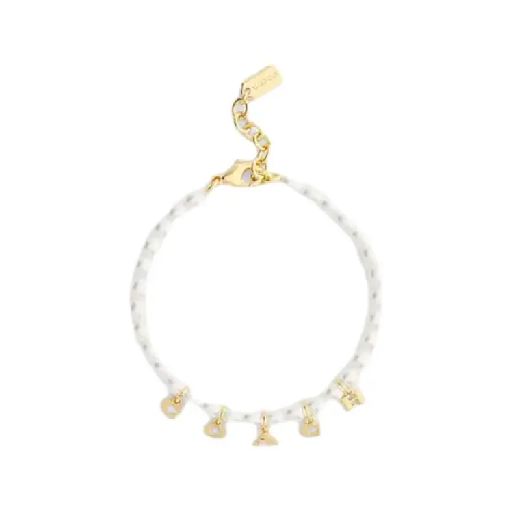 COACH Brass Plated Bracelets Women's Gold/Pearl